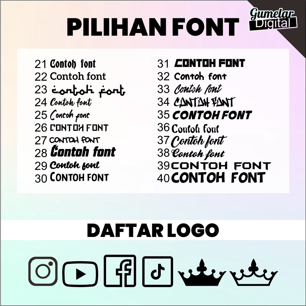 STIKER CUSTOM NAMA BEBAS 140 PILIHAN FONT