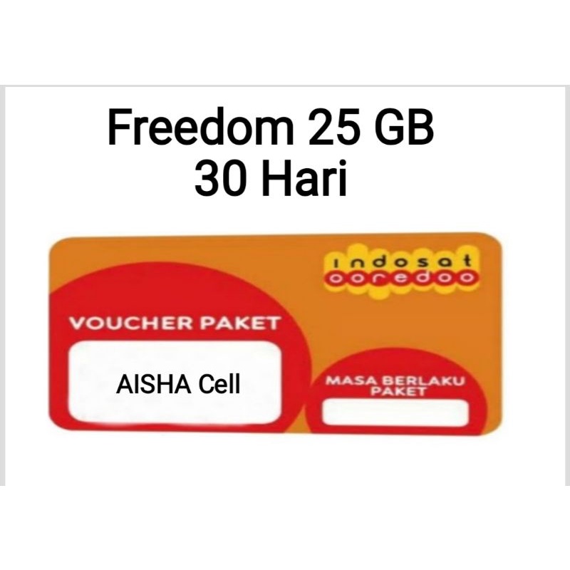 Voucher Indosat Freedom 25 GB 30 Hari
