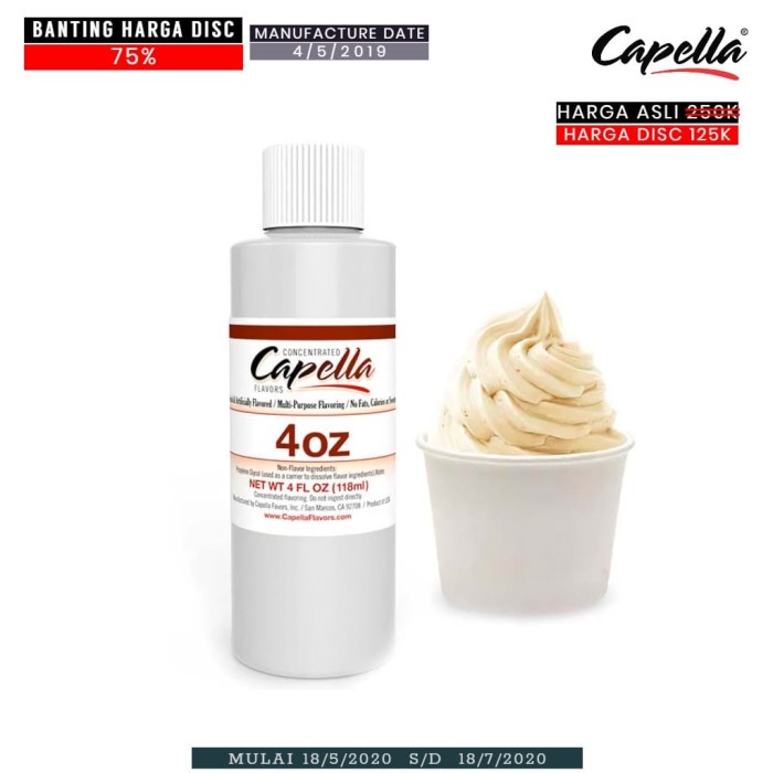 

PROMO CAPELLA VANILLA CUSTARD 4OZ 118ML - ORIGINAL PACK