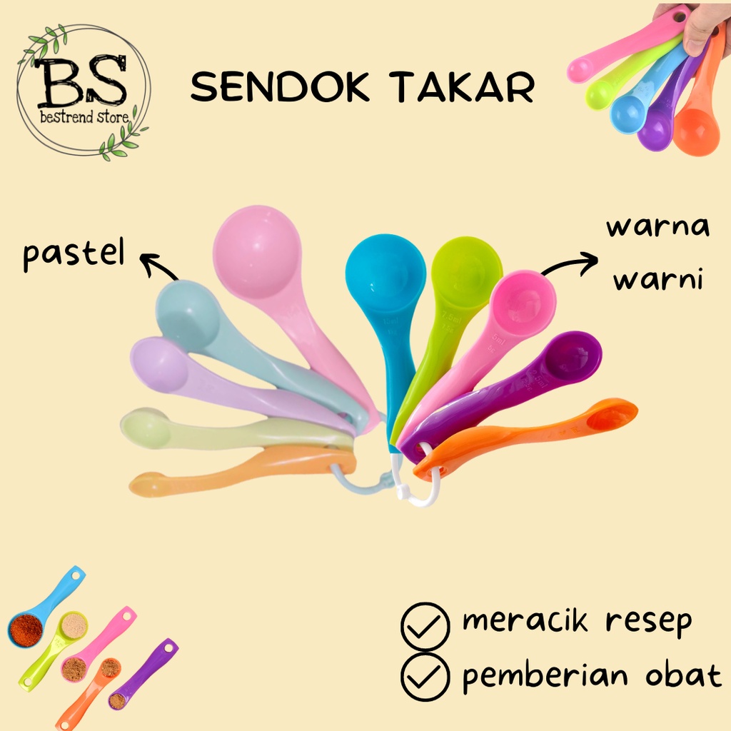 Sendok Takar Set 5 in 1 Pastel Ukuran Kue Air Bumbu