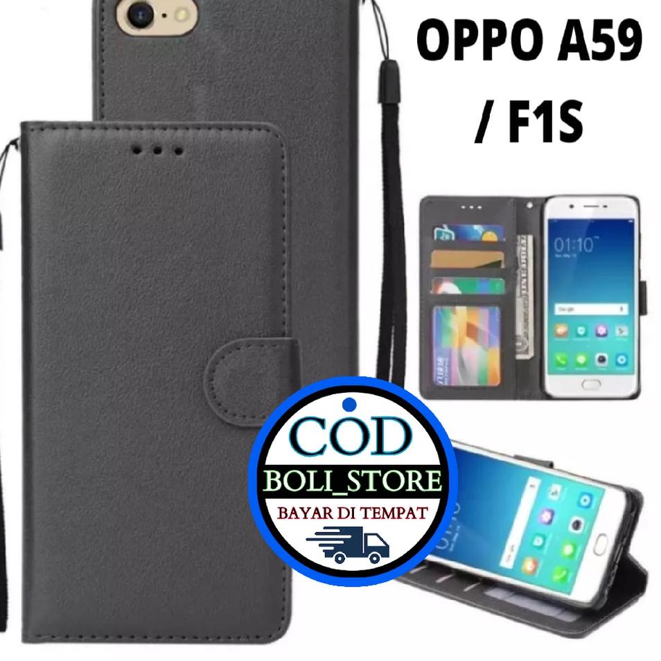 T&amp;H // CASING / CASE KULIT FOR OPPO F1S  OPPO A59 - CASING DOMPET- COVER -SARUNG HP //Serba Murah