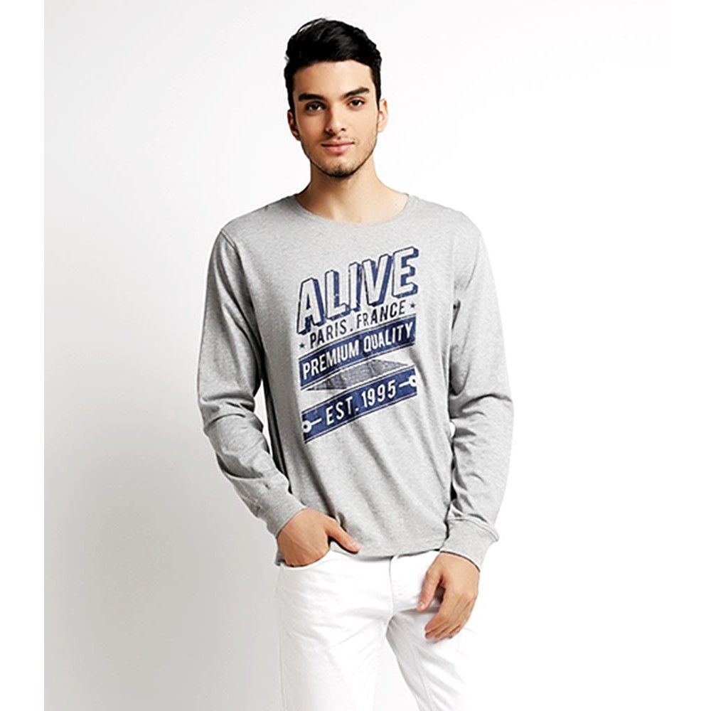 PROMO Kaos baju atasan pria lengan panjang Long Sleeve T-Shirt Fenno ori Alive Sophie Paris