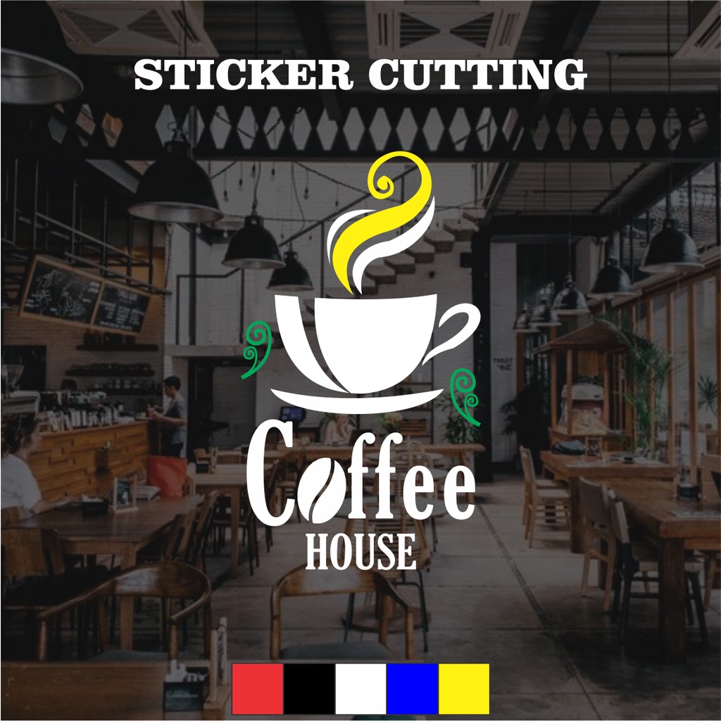 Sticker Cutting Cafe Coffee House