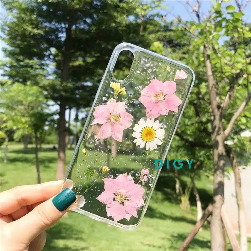 Promo Murah Casing OPPO C11 A52 A72 A92  A37 Neo 9 Transparan Bunga Kering