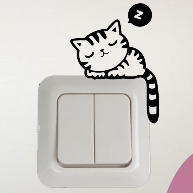 

STICKER SAKLAR LAMPU DINDING TEMBOK MOTIF KUCING