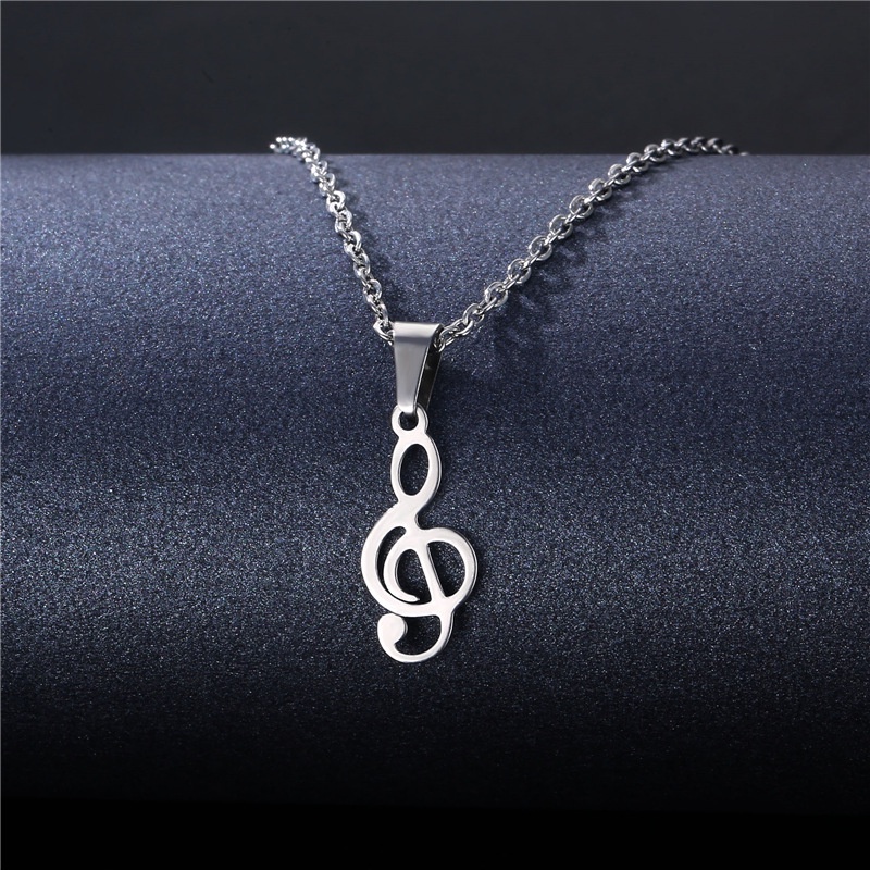 Jepang dan Korea fashion kreatif simbol musik kalung wanita catatan musik liontin titanium steel nec