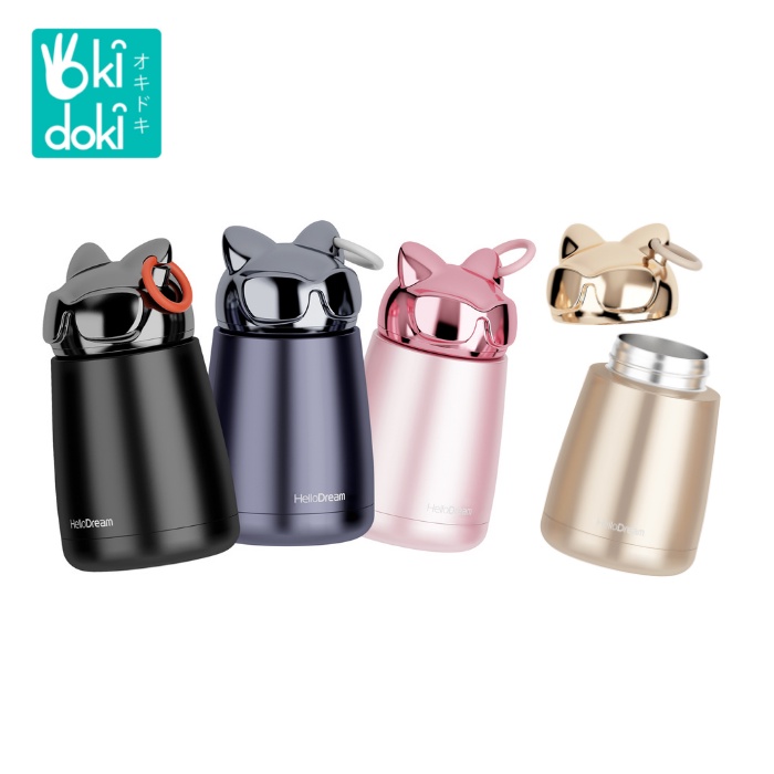 OKIDOKI Cat King Vacuum Flask H-6044 - Botol Air Minum 300ML