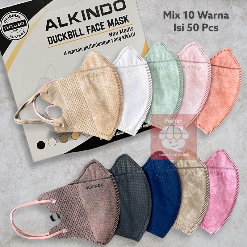 MASKER DUCKBILL GARIS ALKINDO/WEMASK/MOUSON ISI 50 PCS ( Mirip Sensi )