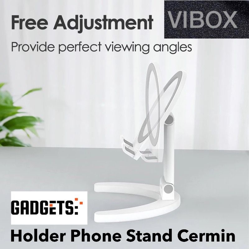GROSIR HOLDER PHONE STAND CERMIN HIGH QUALITY SILVER MIRROR FOLDING DESIGN
