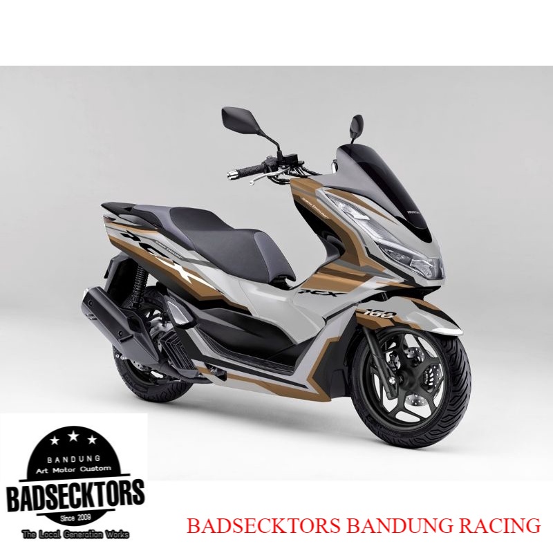 STICKER DECAL HONDA PCX 160 WHITE GOLD METALIC keren