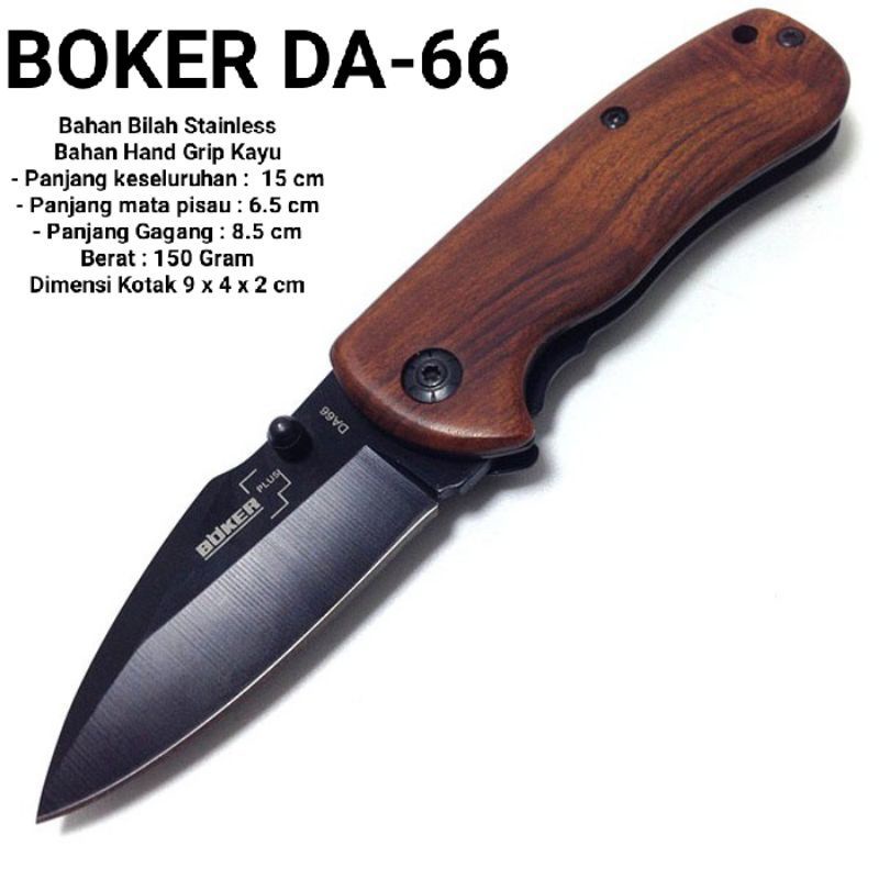 PISAU LIPAT DA66 -PISAU MINI DA66 BOKER PLUS TAJAM -PISAU LIPAT MINI DA 66 OUTDOOR