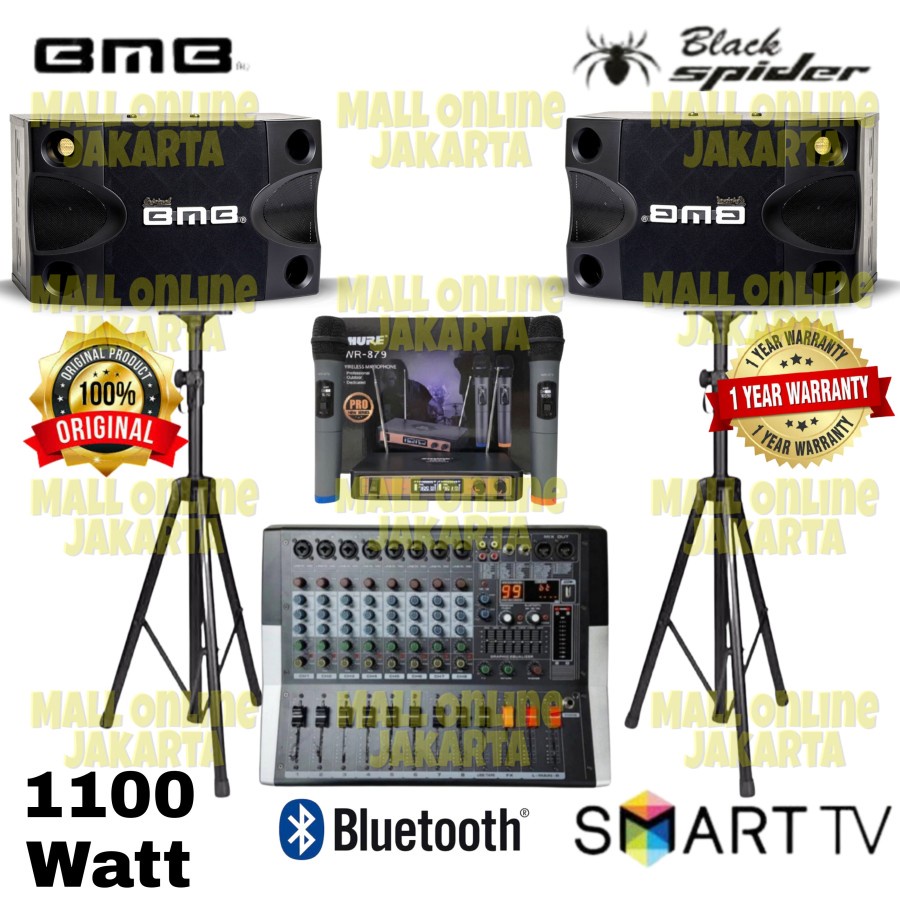 Paket karaoke bmb 8 inch sound system Power mixer 8 channel 1000 watt