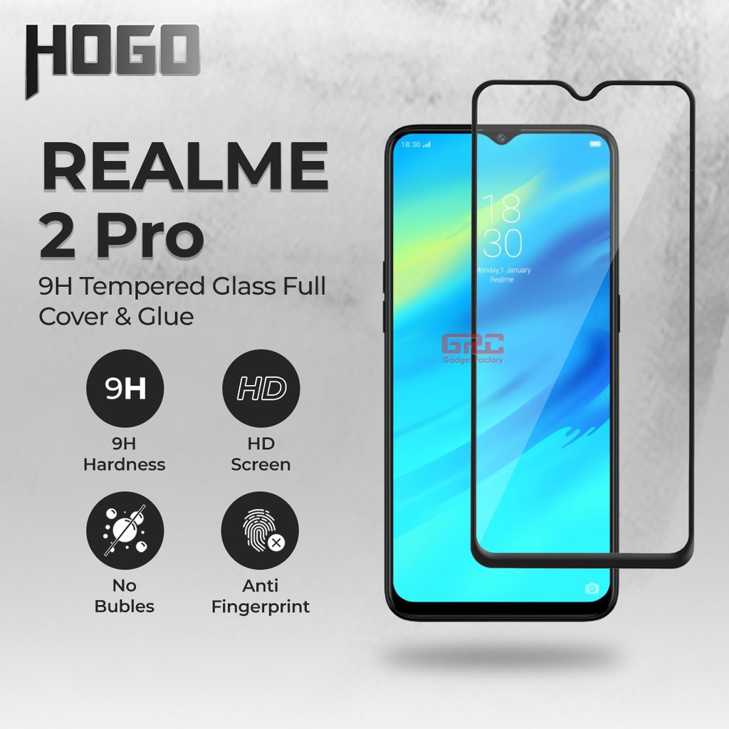 Tempered Glass Realme 2 Pro HOGO Full Cover Anti Gores Kaca