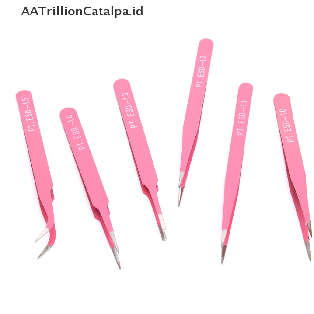 Aatrillioncatalpa Pinset Alis Mata Profesional Bahan Stainless Steel Warna pink