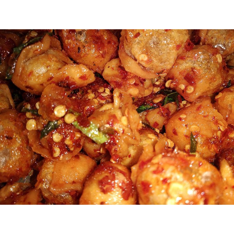 

SIOMAY KERING PEDAS DAUN JERUK/ SIOMAY MINI/ JAJANAN GURIH CEMILAN KERUPUK RENYAH SNACK KRIUK