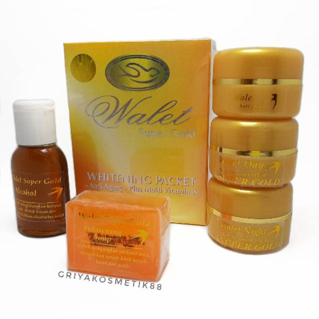 PAKET CREAM PEMUTIH WALET SUPER GOLD 5in1