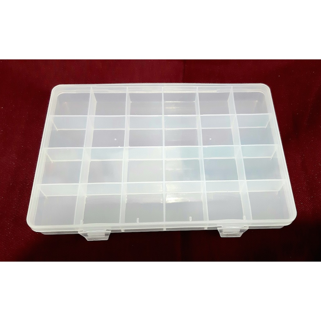 Kotak Plastik Transparan 24 Sekat Untuk Perhiasan Beads