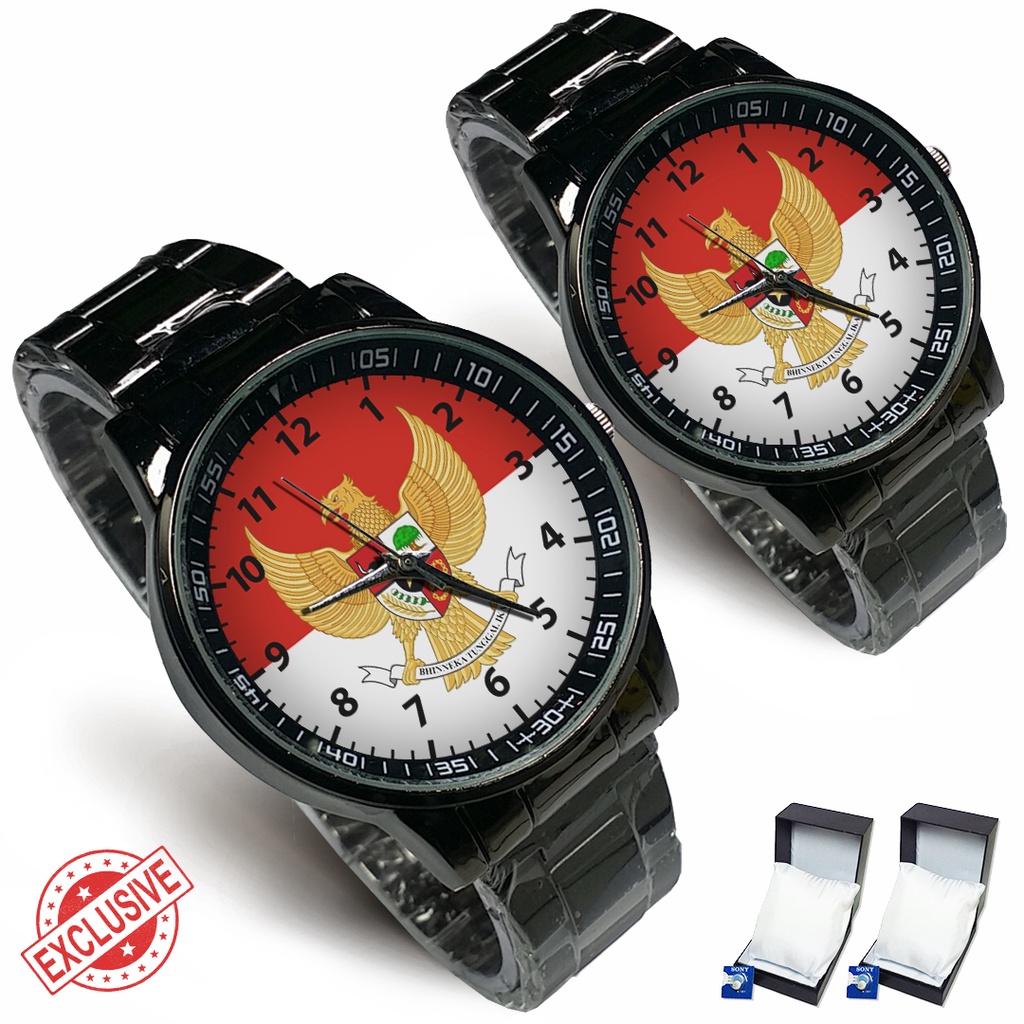 Jam Tangan Rantai Couple GARUDA MERAH PUTIH