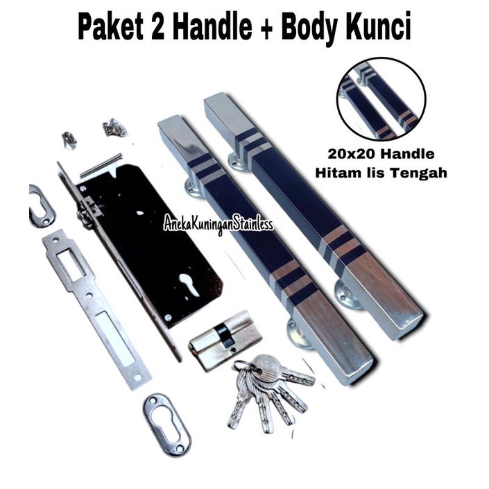 Handle Set Kunci / Gagang Pintu Rumah / Tarikan Pintu Panjang 25cm