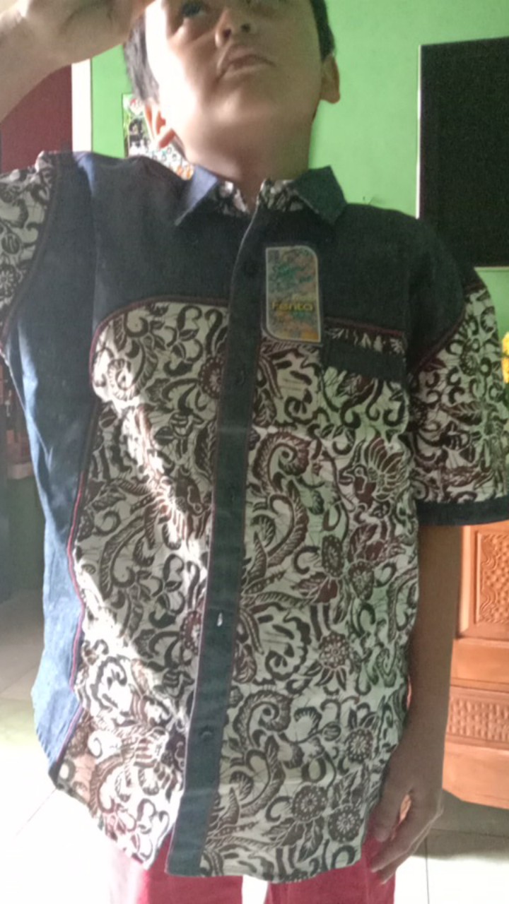 Batik Anak Cowok Kombinasi Lengan Pendek Model Jangkis