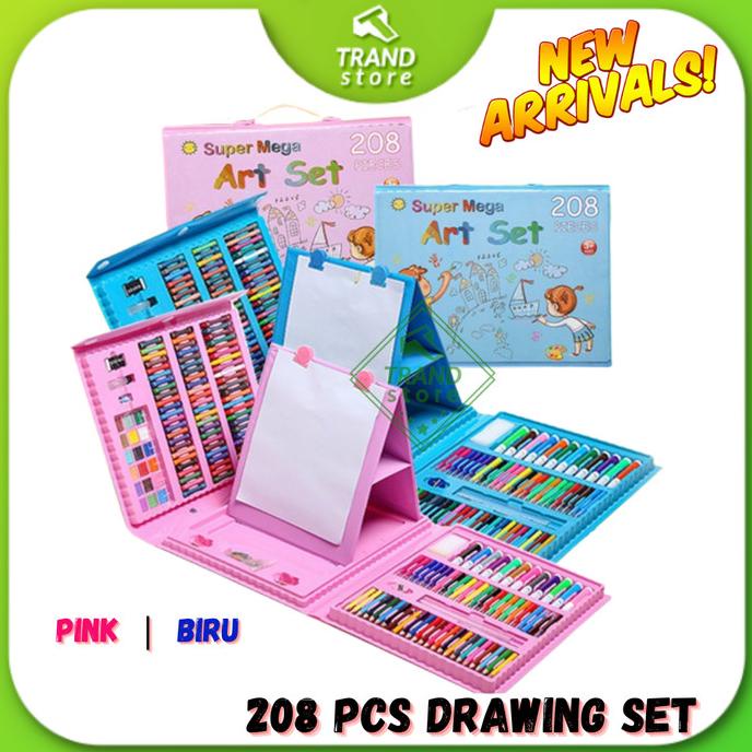 

Alat Gambar Crayon Super Mega Art Set Isi 208 Pcs Pensil Warna Cat Air