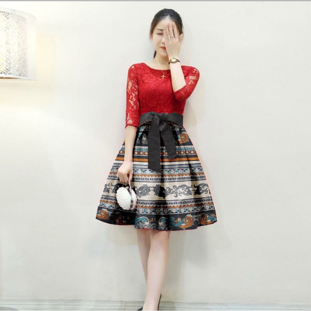 [HNFK] Long Dres Korea / Dress Wanita / Dres / Baju Dress Wanita Terbaru / Dress Natal