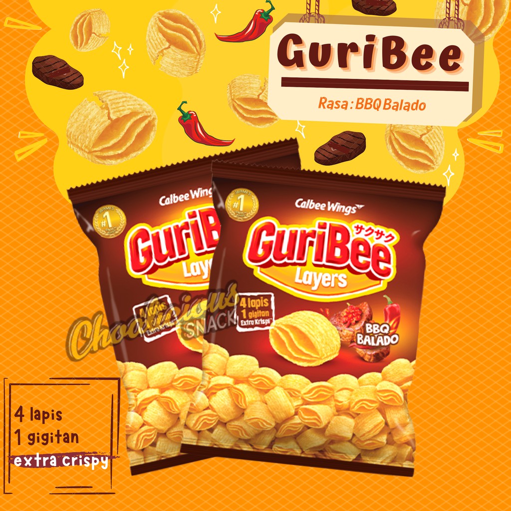 

GURIBEE Layers Rasa BBQ Balado 68 gram