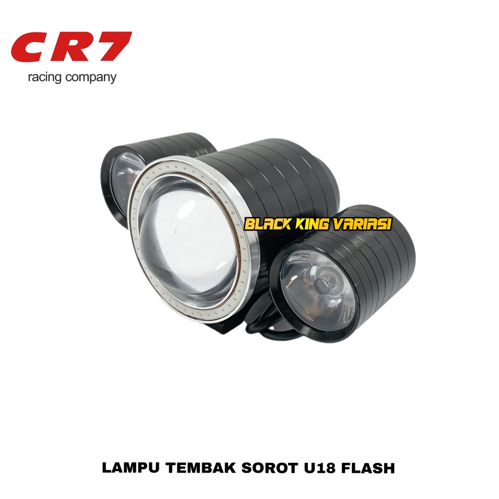 Lampu Tembak Sorot Cree U18 Flash CR7 Ae Blue De Red headlight Waterproof