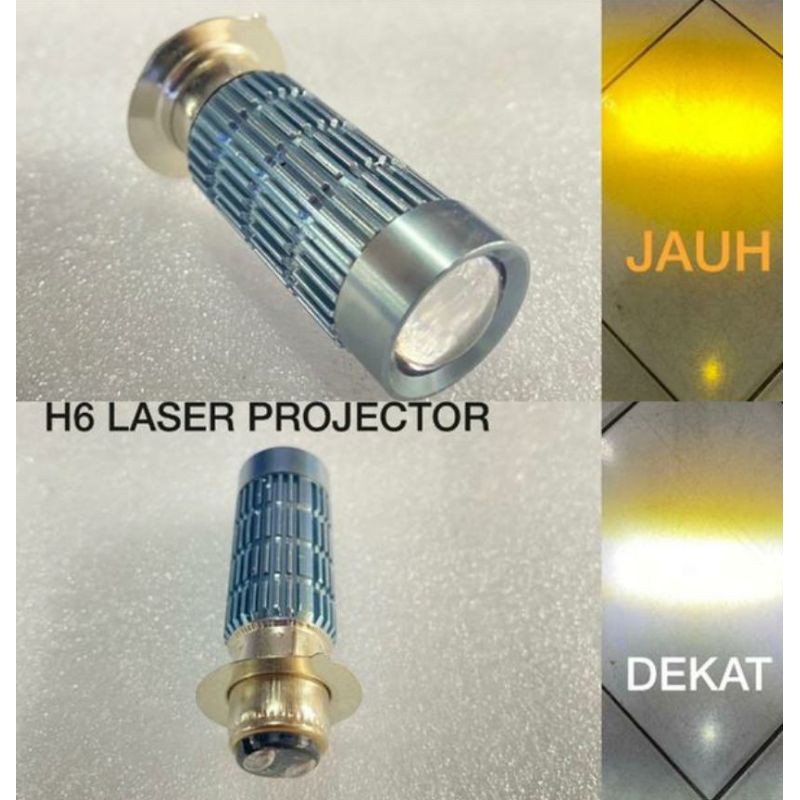 lampu utama H6 laser bebek ac dc 2 warna putih kuning HJG