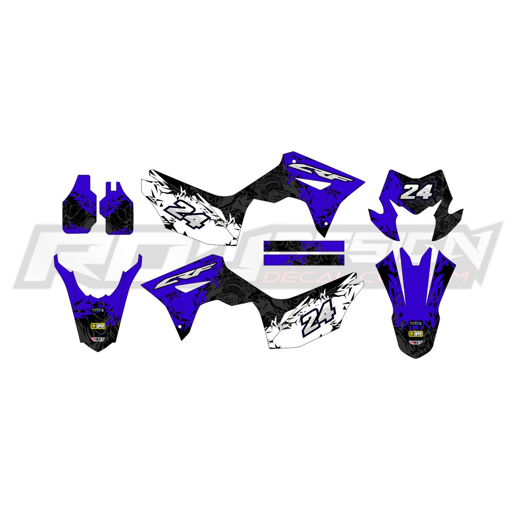 DECAL STICKER CRF 150 L (031) DEKAL STIKER BIRU HITAM PUTIH