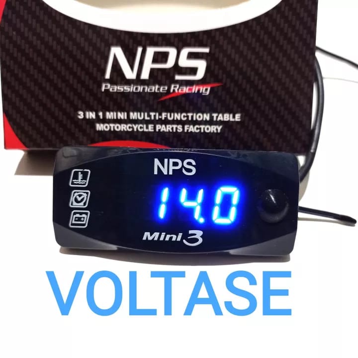 VOLTMETER AKI 3 IN 1 JAM TEMPERATUR SUHU UNIVERSAL