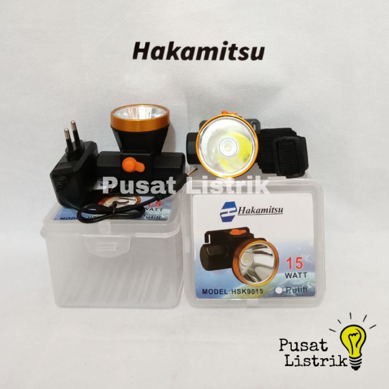 Senter Kepala LED Charge 15Watt Hakamitsu Senter Gunung LED 15W Hakamitsu