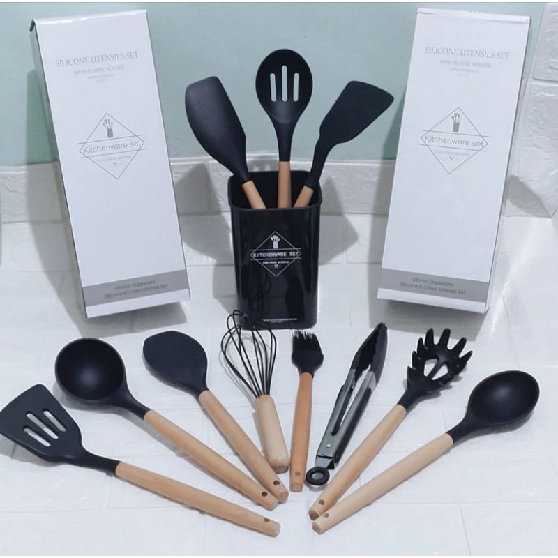 utensil silicone set 12 pcs/kitchenware set/peralatan perlengkapan masak import