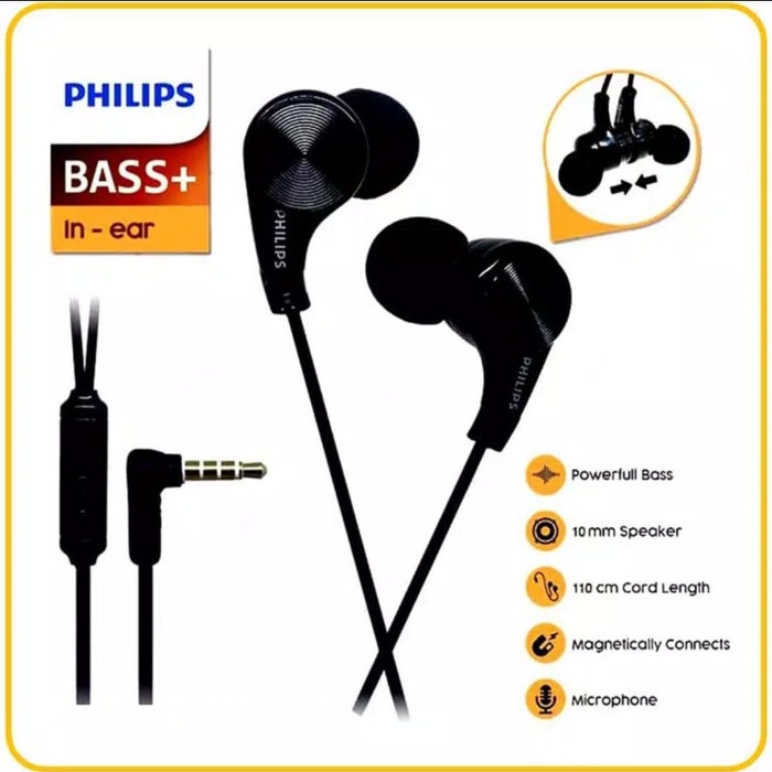 Handsfree Headset Philips BASS + AT 036 Earphone Good Quality BASS