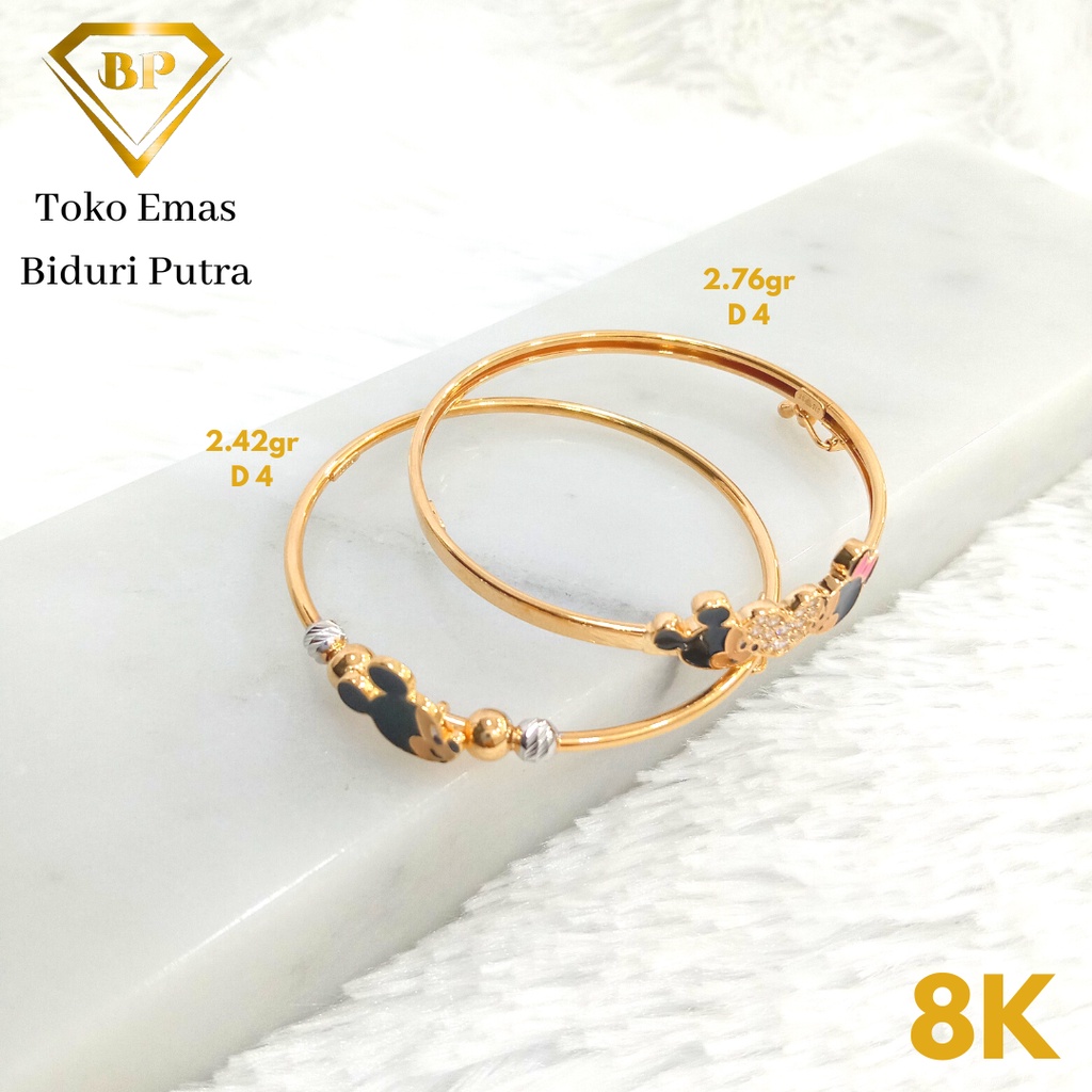 Gelang Bayi Anak Perhiasan Emas Asli Kadar 8K/375 Toko emas biduri putra