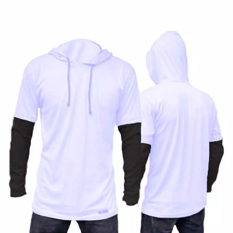 kaos Hoodie doble layer lengan panjang