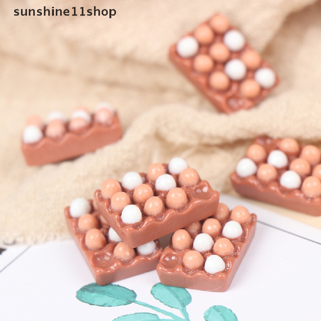 (SHO) 6pcs Miniatur Telur Skala 1: 12 Untuk Dekorasi Dapur Rumah Boneka