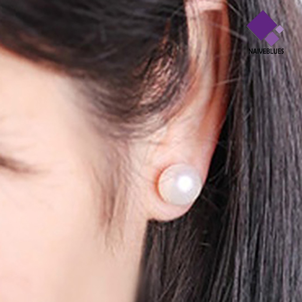 Anting Stud Desain Mutiara Bahan Alloy Silver Tahan Lama Gaya Klasik Untuk Wanita