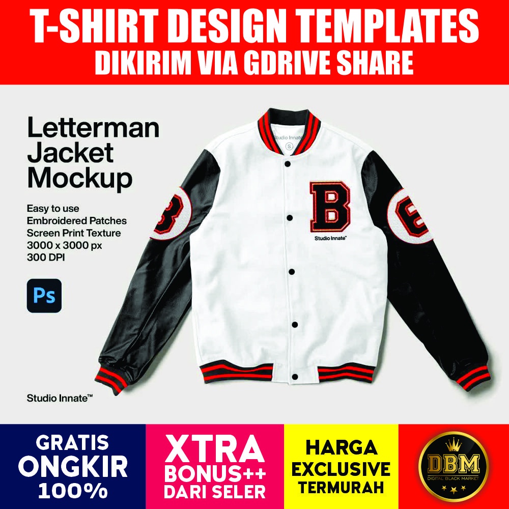 Letterman Jacket Mockup - Photoshop