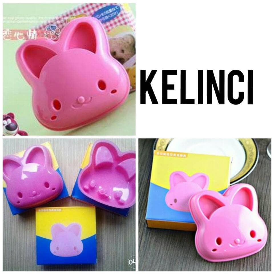 Cetakan Roti Bentuk Kelinci - Cetakan Nasi Bekal Anak Kartun - Cetakan Bento - Sandwich Mold BUNNY