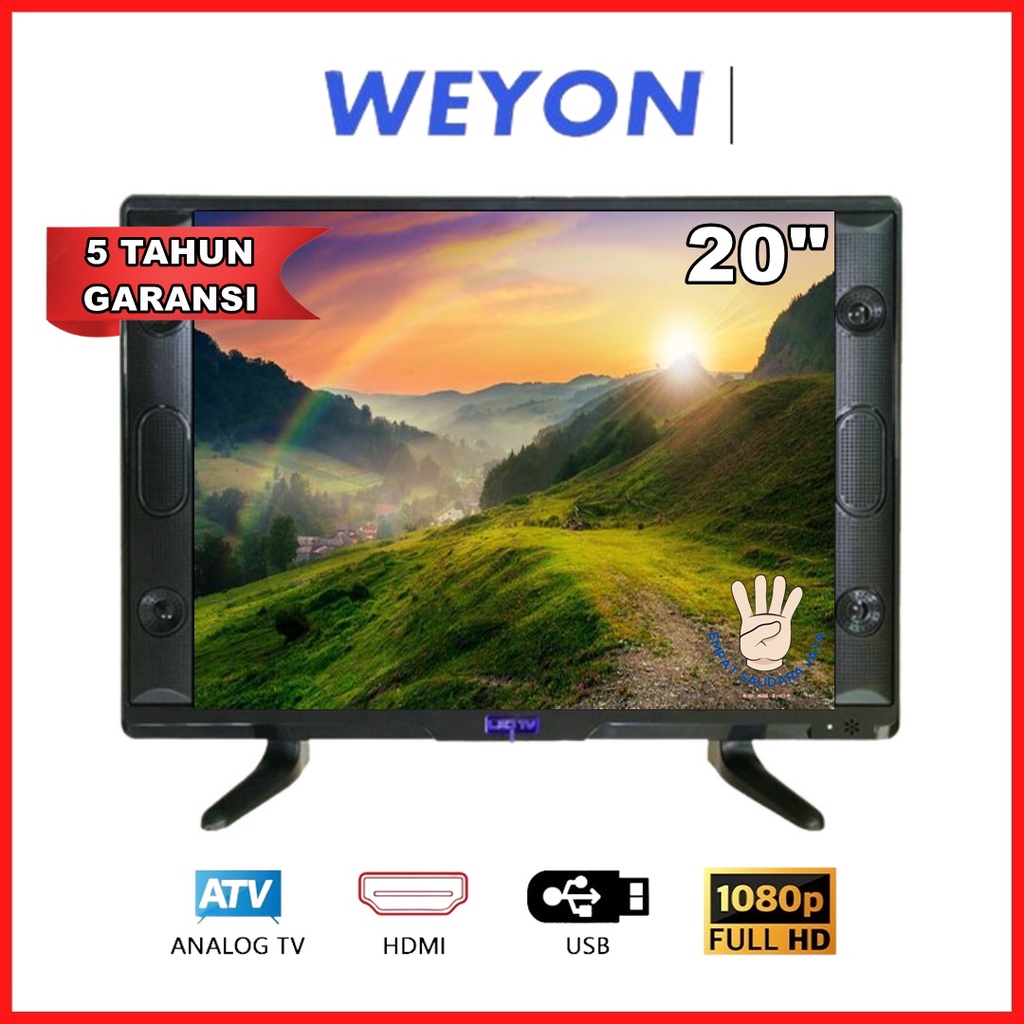 TV LED 24 INCI LAYAR HD SUPPORT HDMI VA VGA HDMI COCOK U/KOMPUTER CCTV TELEVISI GAME PS DLL