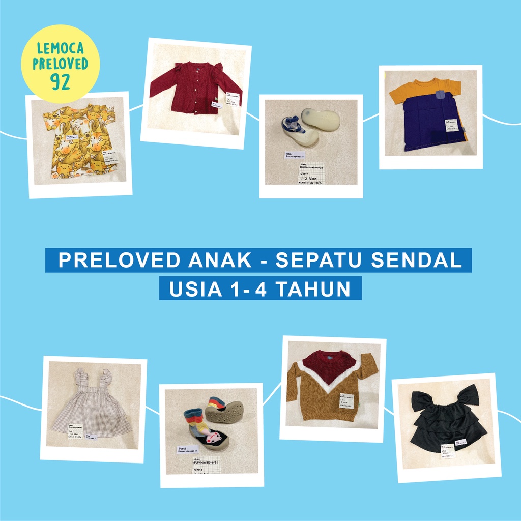 SEPATU SENDAL SANDAL PRELOVED ANAK BERMERK // BAJU BEKAS, BAJU SECOND / THRIFT // LAYAK PAKAI - FOTO