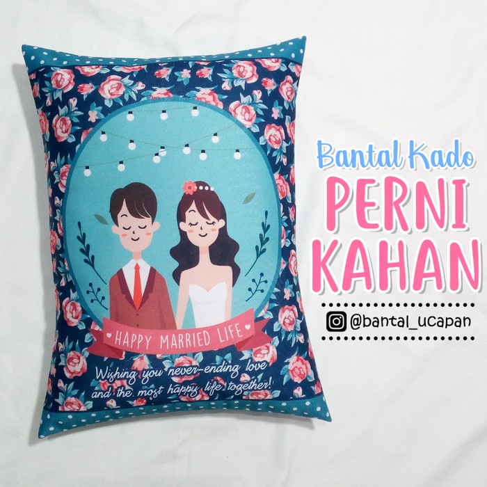 

BMR-138 Bantal Kado & Hadiah Pernikahan Tema Polkarose 30x40cm - Ready