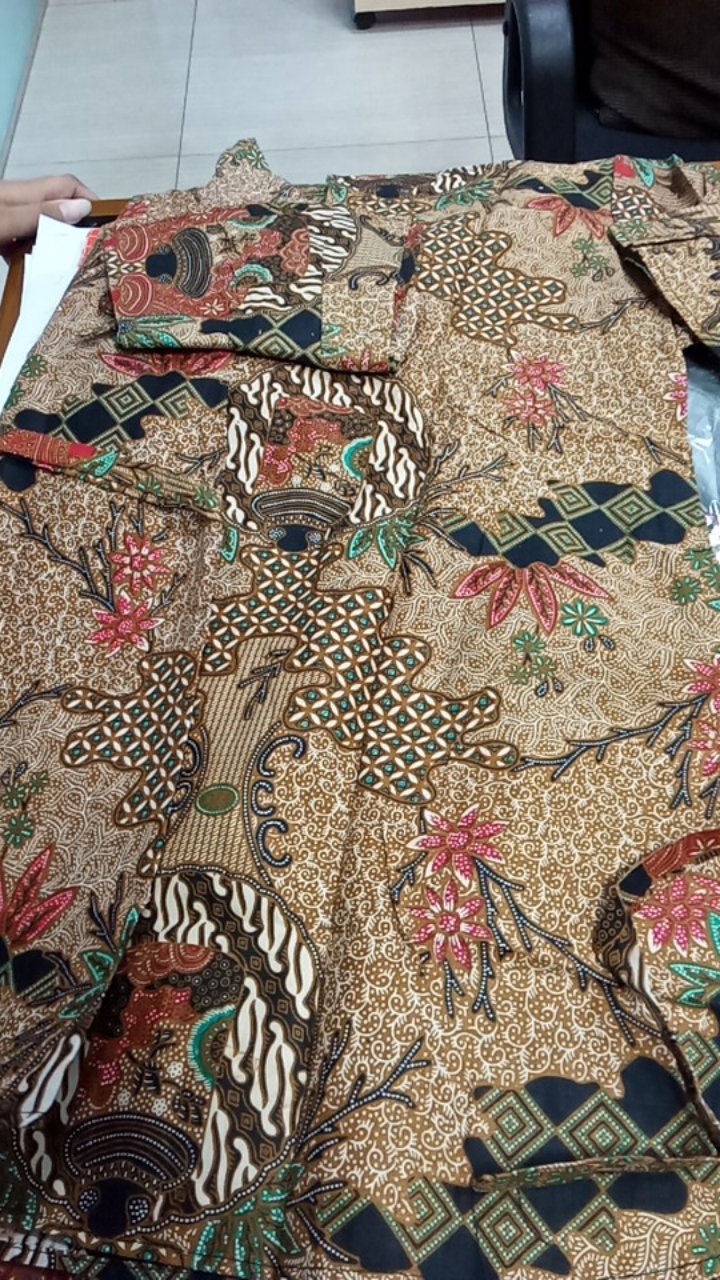 Batik Couple Keluarga - Sania Ruffle Ori Ndoro Jowi Dnt - Motif Toples