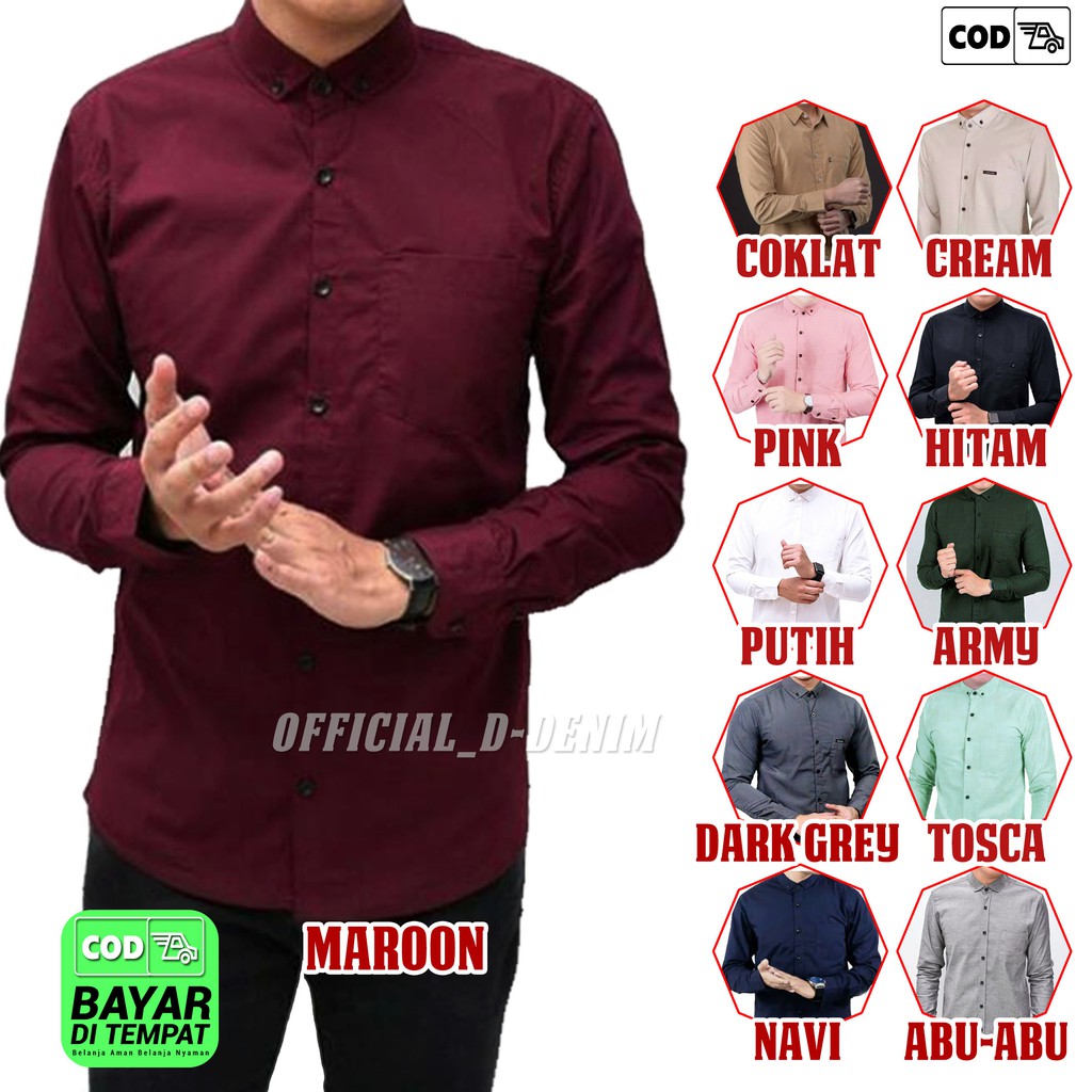 KEMEJA PRIA LENGAN PANJANG SERAGAM KEMEJA POLOS SLIMFIT LENGAN PANJANG &amp; PENDEK