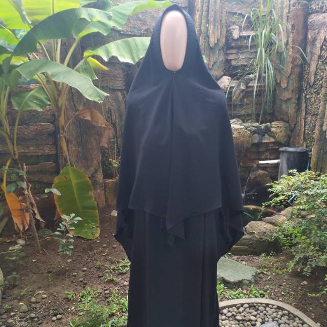 Gamis Syar'i Set Hitam Polos