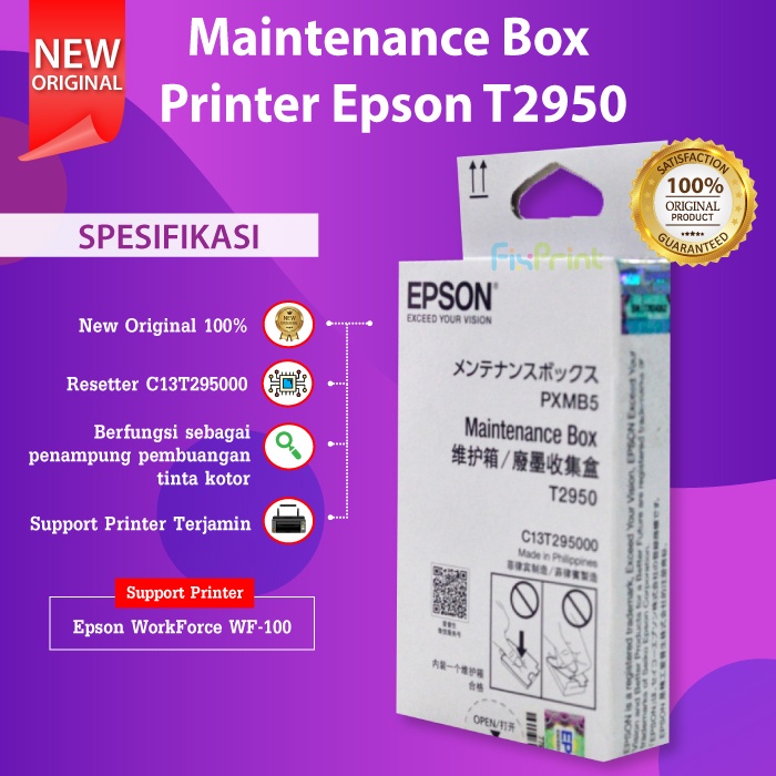 Epson T2950 PXMB5 Maintenance Box C13T295000 Busa Pembuangan Tinta Printer WF100 WF-100 Original