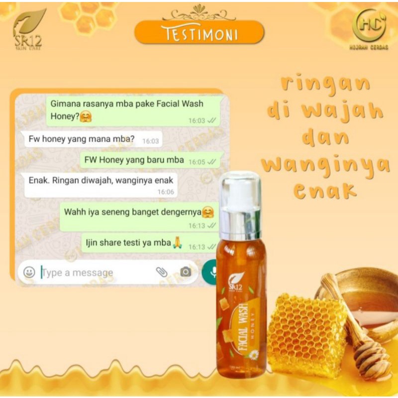 BPOM SR12 HERBAL SKINCARE Facial wash honey SR 12 pembersih muka untuk kulit sensitif EKSTRAK MADU ALAMI