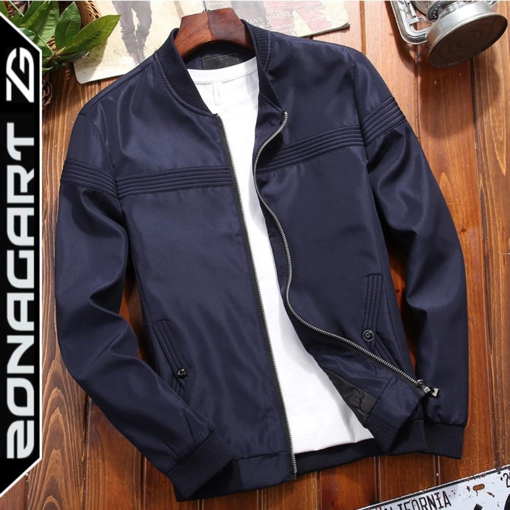 Jaket Parasut Pria/ Jaket Bomber Polos/ Jaket Fashion Casual Pria