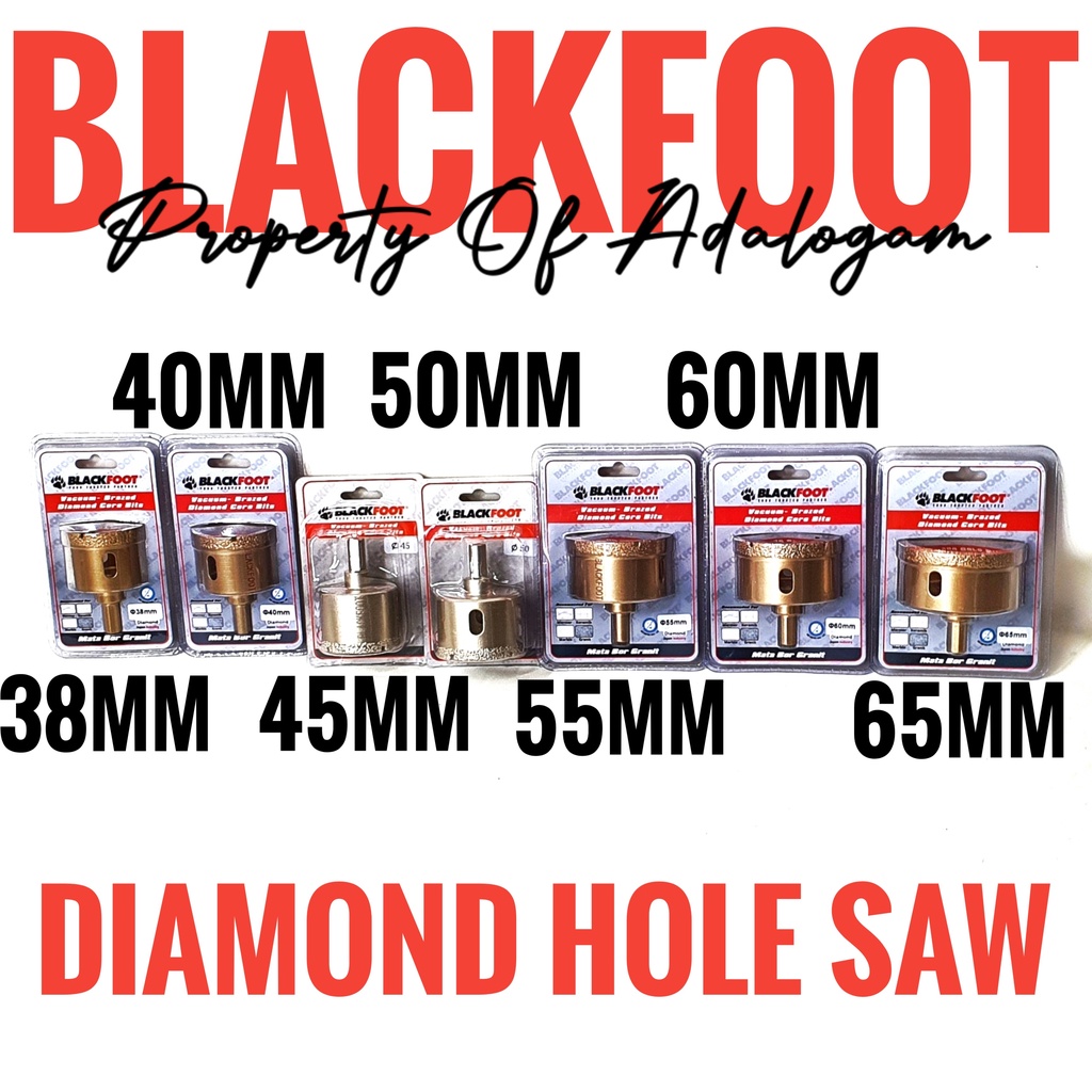 BLACKFOOT Diamond Hole Saw 38 - 65 MM - Mata Bor Granit Brazed Satuan